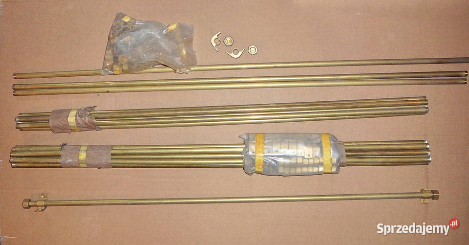 Pręty schodowe mosiężne 12x1mm 085m z uchwytami Warszawa