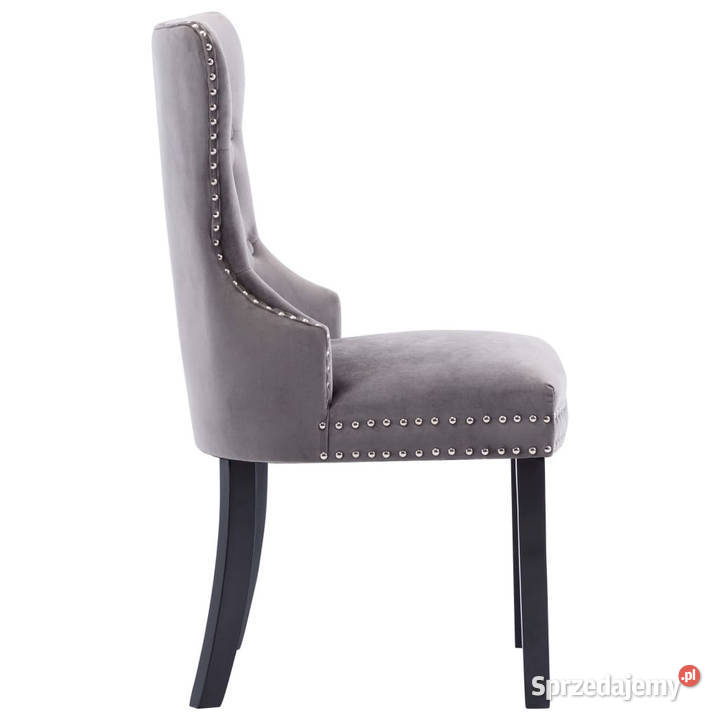 Krzesła stołowe 6 szare aksamitne WM3055874 Warszawa