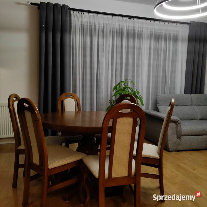 Stół okrągły rozkładany 6 krzeseł Zamość