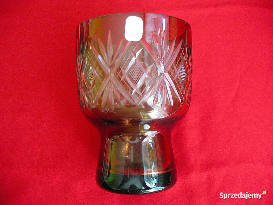 Wazon Ręczna robota szkło cięte 165 x 12 Stary Siedlce