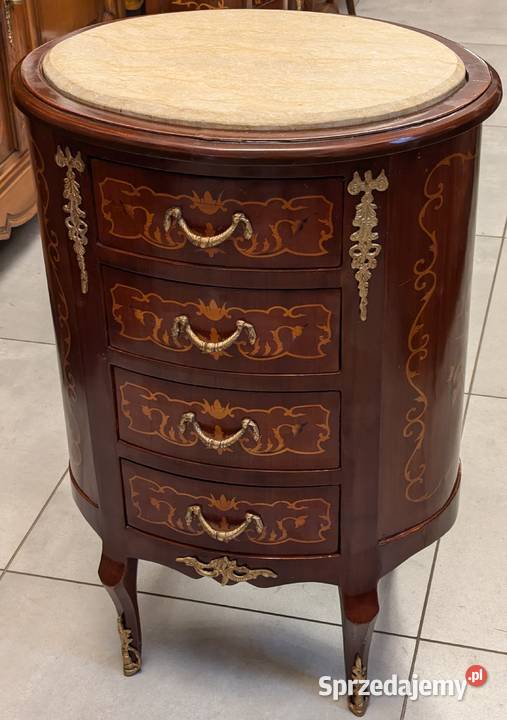 ładna komoda intarsjowana z marmuremsklep Dąbrowa Górnicza