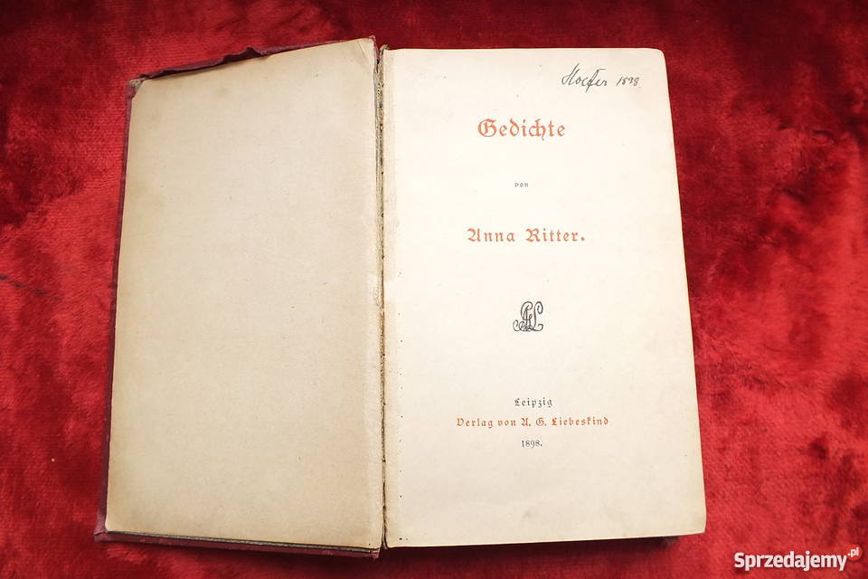 Stara przedwojenna poezja z 1898r Anna Ritter