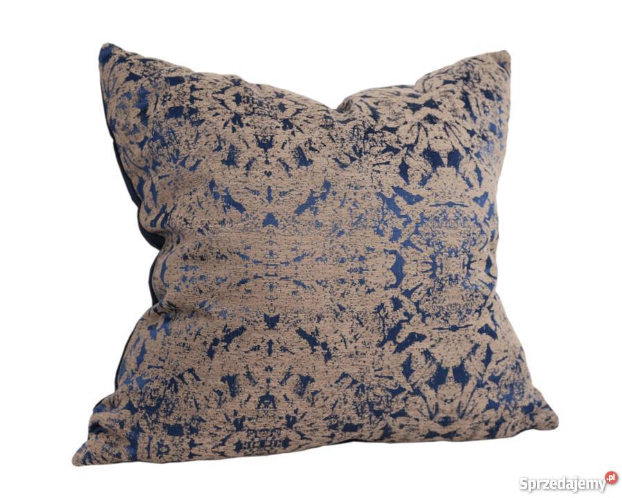 Poduszki granatowe beżowe klasyczne do salonu Lublin