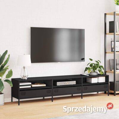 Szafka RTV czarna 202x39x435 stal walcowana na