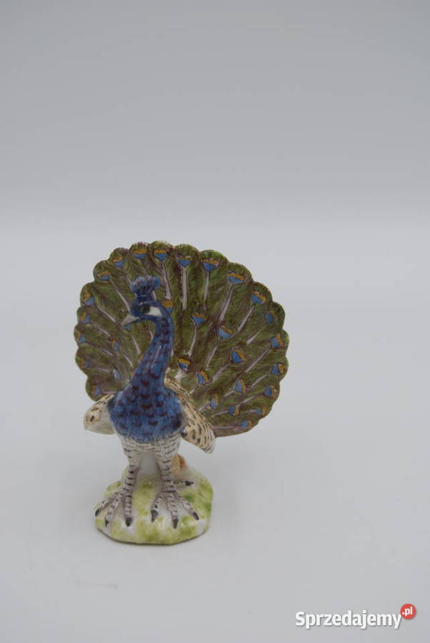 Miśnia porcelanowa figurka Paw proj Johann