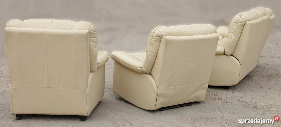 Zestaw wypoczynkowy relax skóra naturalna Łobez