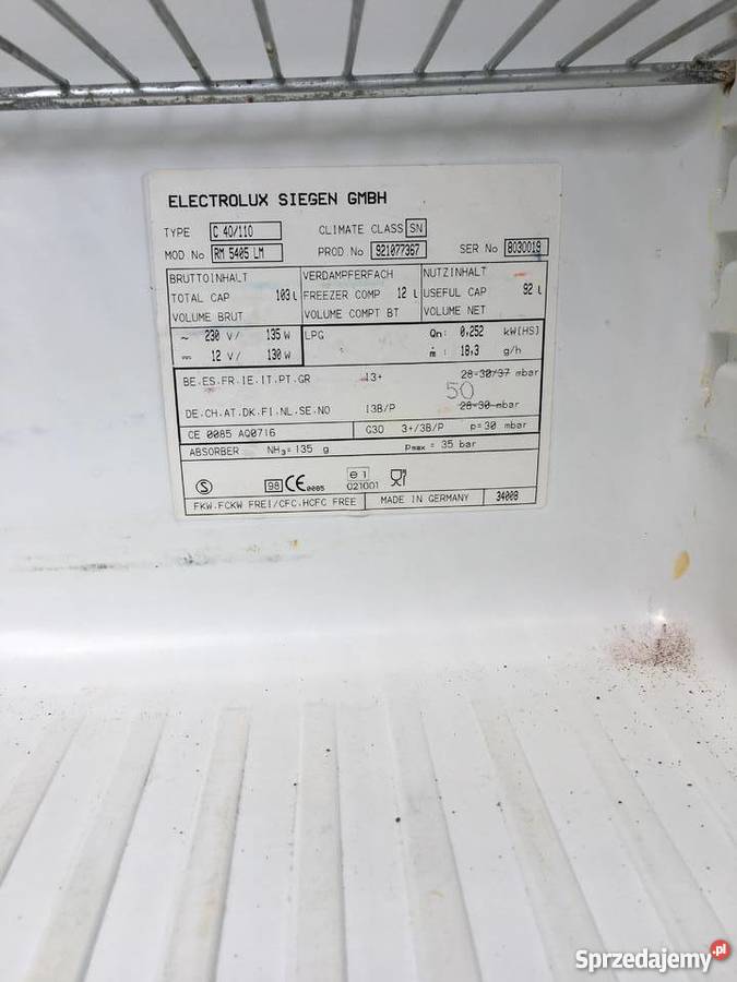 Lodówka electrolux kamper przyczepa gaz12v220v osobowe