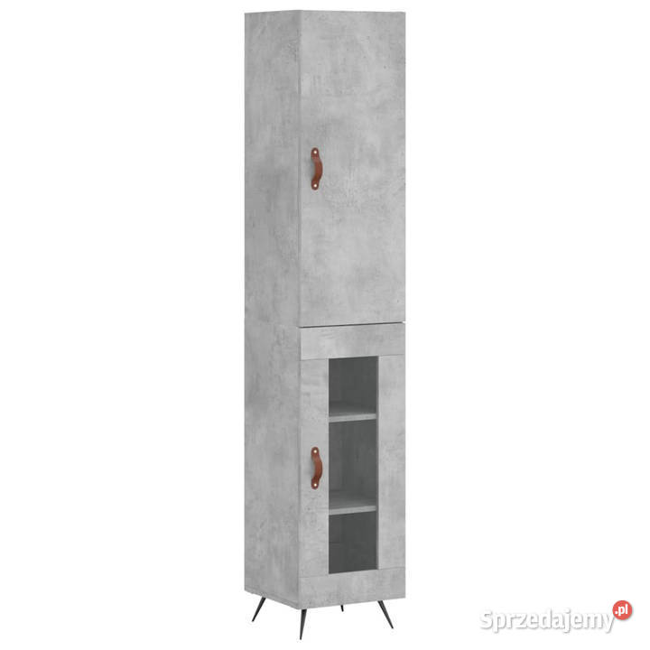 Wysoka szafka szarość betonu 345x34x180 Warszawa
