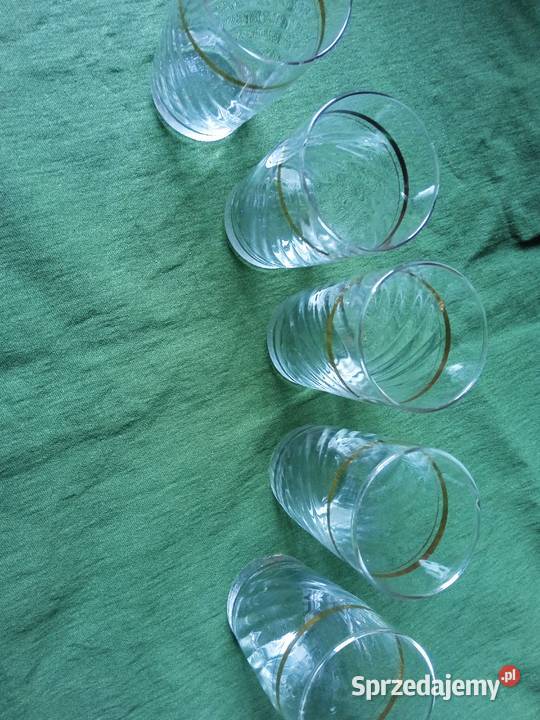 Komplet 5 szklaneczek literatek PRL Koźminek