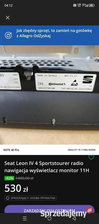 Seat Leon IV 4 Sportstourer radio nawigacja osobowe Wrocław sprzedam