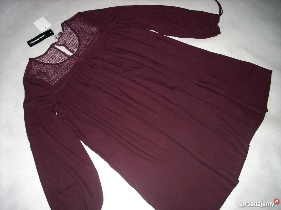 CA luźna sukienka KORONKA marszczenia NOWA L Nowy Sącz