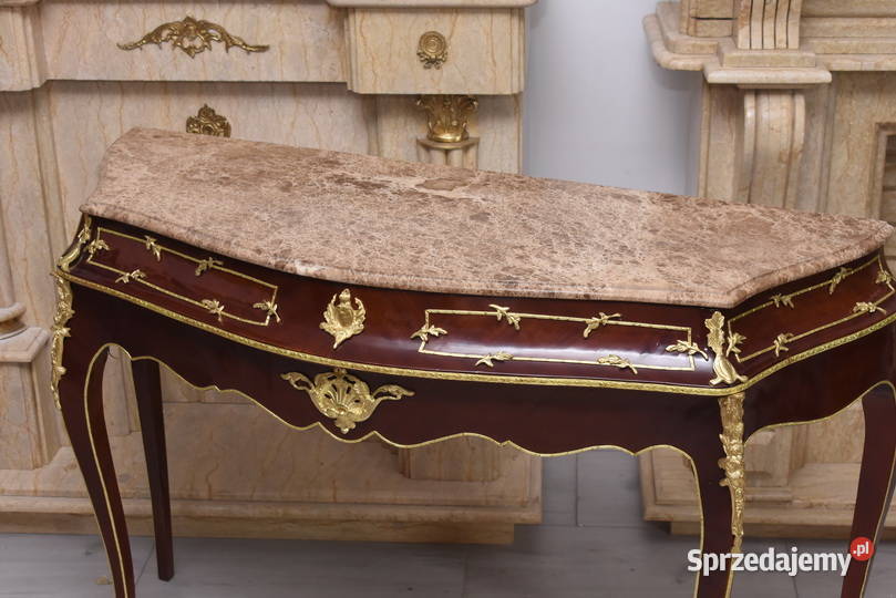 Konsola W Stylu Ludowika XV Marmurowy Blat Kraków