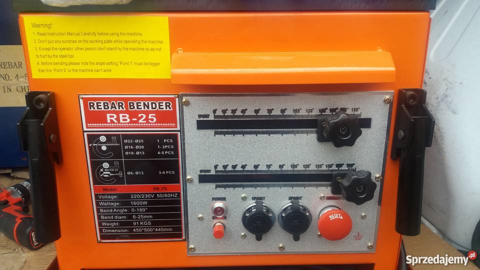 Giętarka mechaniczna do zbrojeń budowlanych do Produkcja łódzkie