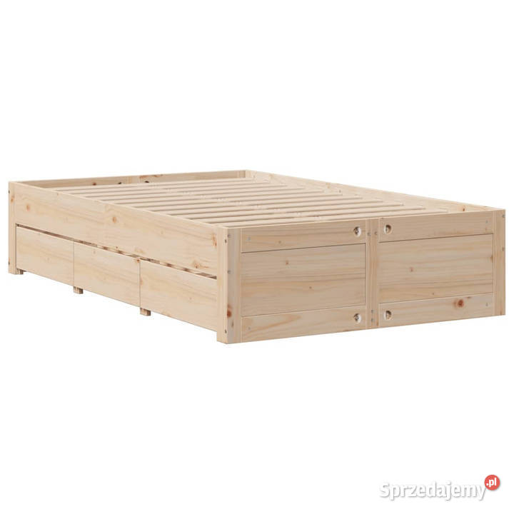 Łóżko z regałem bez materaca drewno sosnowe Łóżka