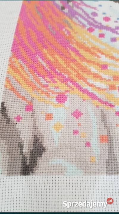 Haft krzyżykowy obraz koń RĘCZNIE ROBIONY śląskie Racibórz
