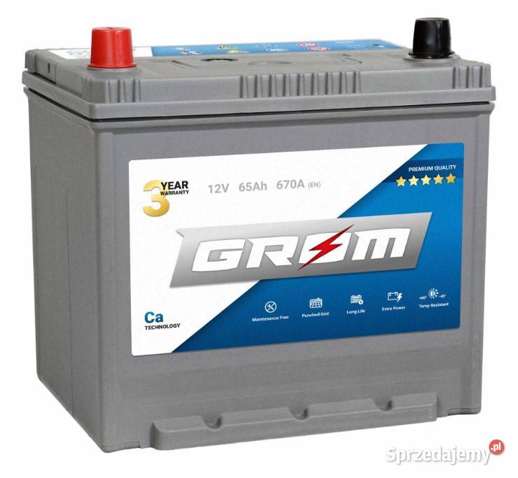 Akumulator GROM Premium 65Ah 670A EN Japan LEWY Wałbrzych