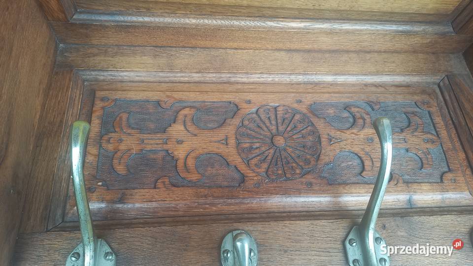 Wieszak dębowy z półką bciężki wiszący ścienny Meble zachodniopomorskie Gawroniec