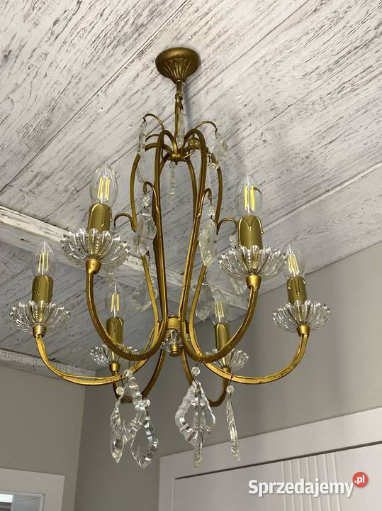 Francuski kryształowy Żyrandol vintage 18 Poznań