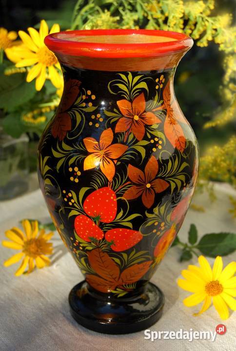 Chochłoma ręcznie malowany rosyjski wazon