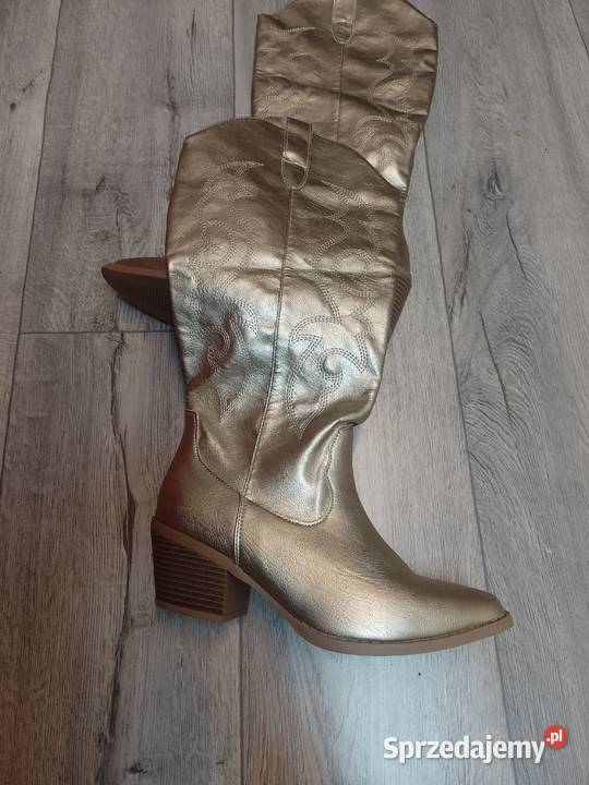 3940 Złote Wyszywane Kozaki kowbojki wieczorowe Kozaki małopolskie Kraków sprzedam