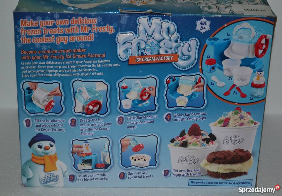 MR FROSTY duży zestaw maszynka do robienia lodów 5 lat+