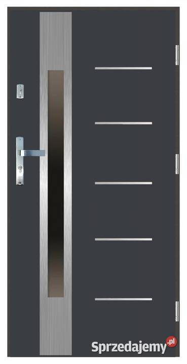 Drzwi wejściowe do domu GI24 INOX Antracyt 90 Ciemniewo