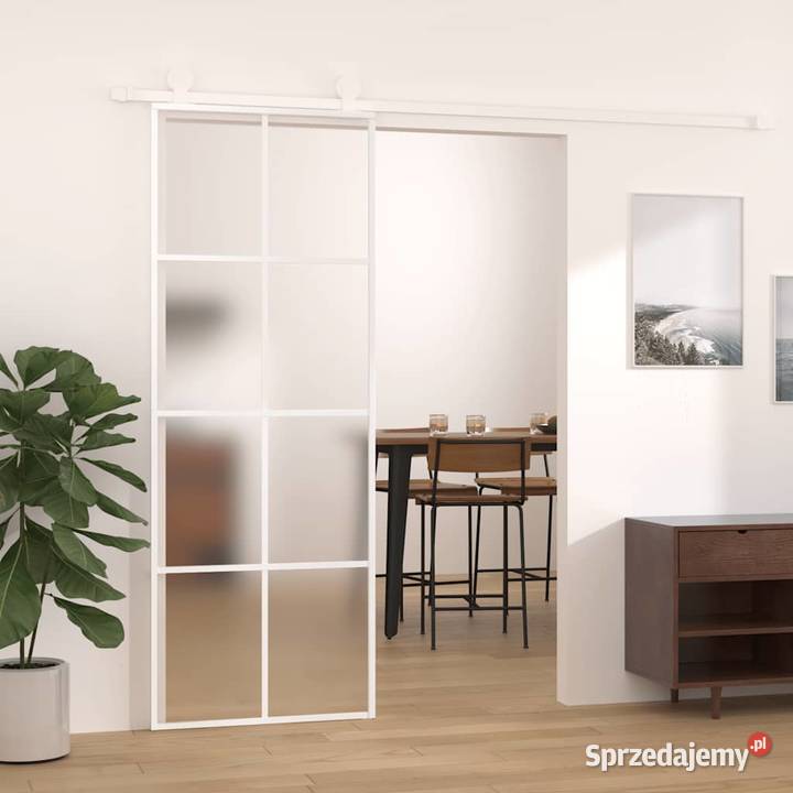 vidaXL Drzwi przesuwne matowe szkło ESG i Warszawa