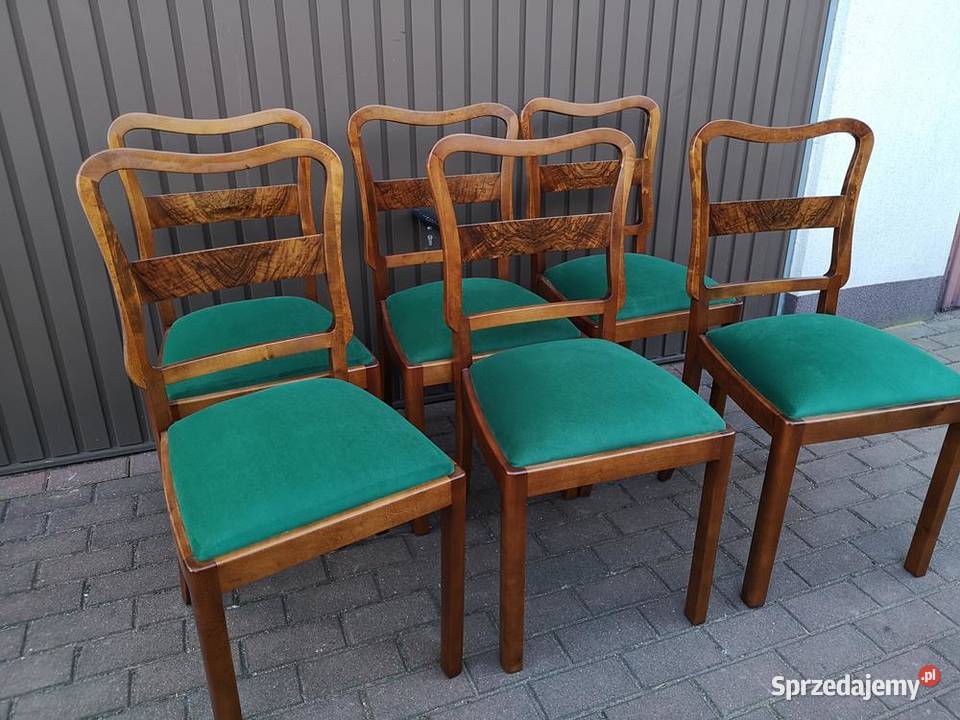 Krzesła ARTDECO Stare Antyk Komplet 6 Sztuk wielkopolskie Swarzędz