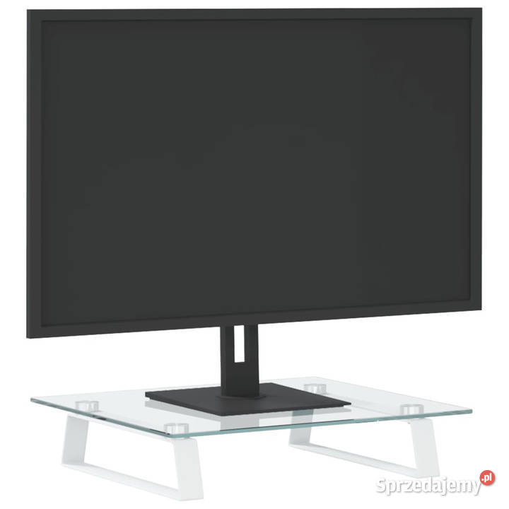 Podstawka pod monitor biała 40x35x8 szkło i Warszawa sprzedam