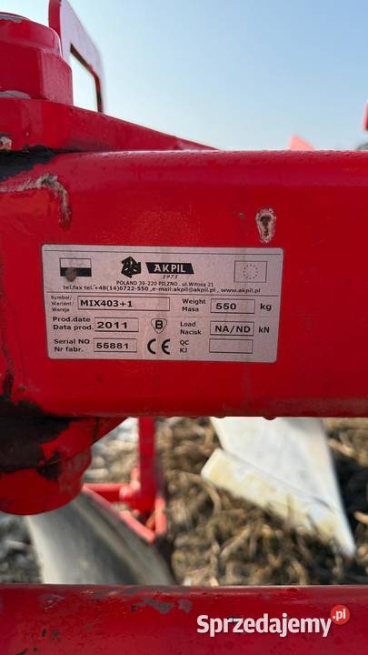 Pług Akpil Mix 4x40 nieuszkodzony Piechy