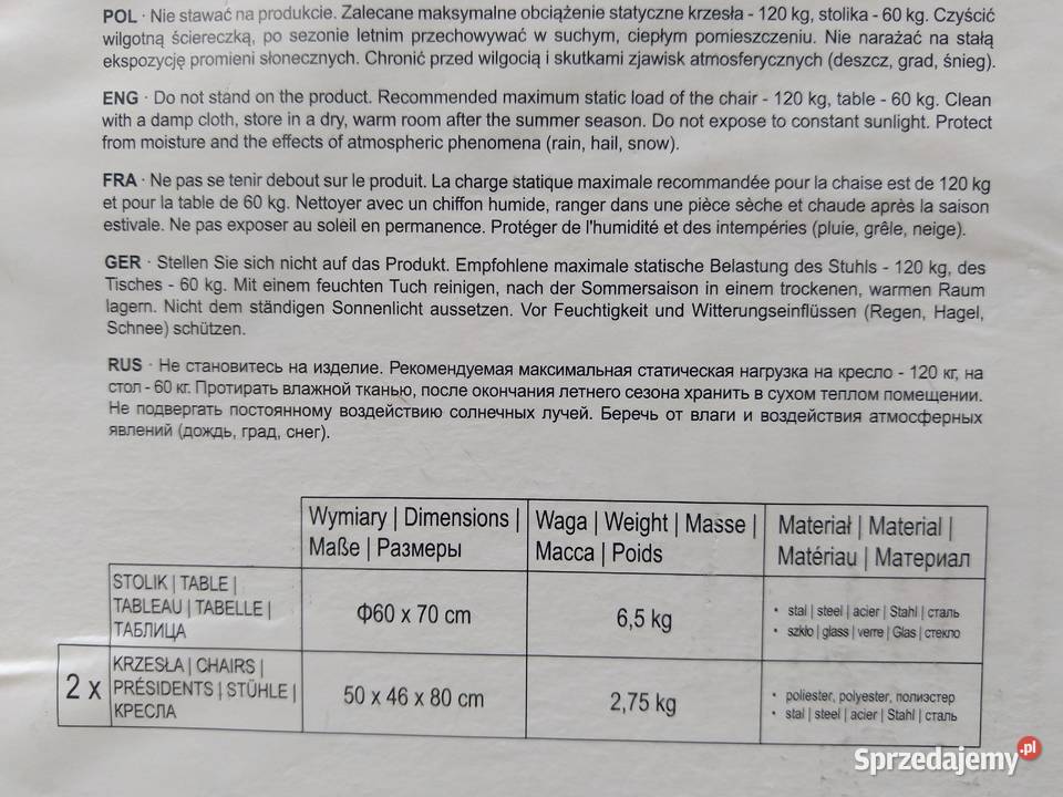 NAJTANIEJ Zestaw Mebli Balkonowych Tarasowych Zabrze