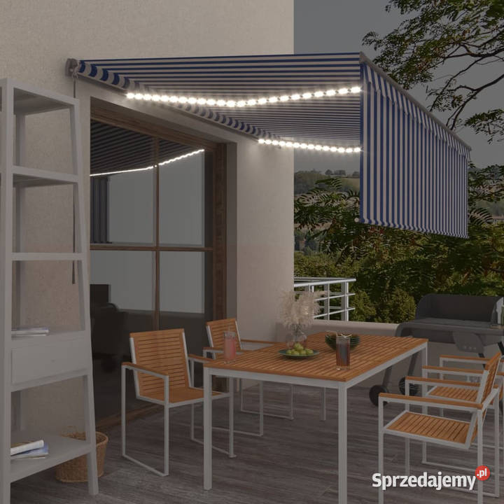 Ręcznie zwijana markiza z zasłoną i LED 45x3 m sprzedam
