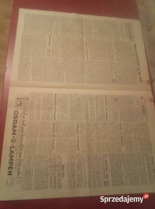 Niemiecka Gazeta z 1937 roku Antykwariat Oleszna