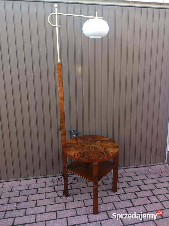 Lampa Podłogowa Ze Stolikiem Art Deco Orzech Meble Swarzędz