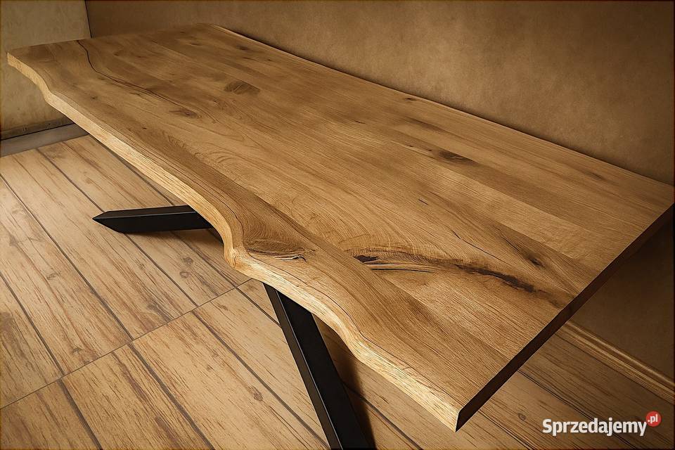 Stół Pająk Dębowy LOFT 100 Lite Drewno DĄB 90cm