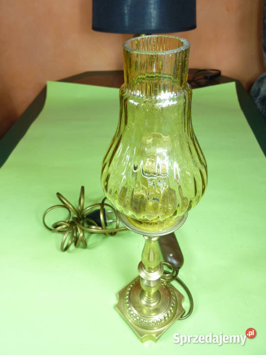 Stara Lampka gabinetowa mosiężna miodowa