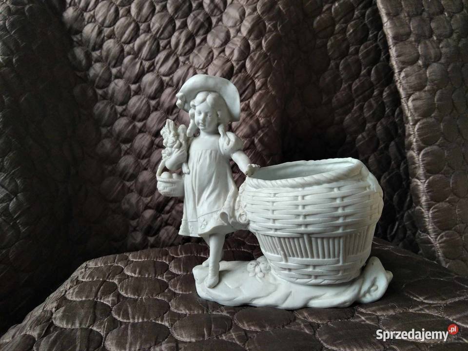 Figurka porcelanowa dziewczynka z koszem antyk pomorskie Gdańsk sprzedam