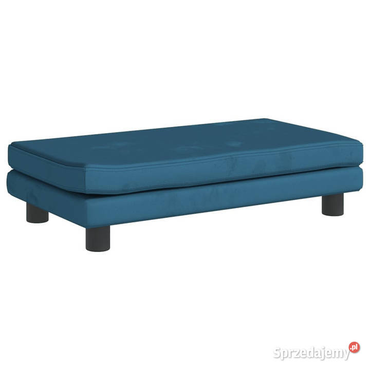 Sofa dziecięca z podnóżkiem niebieska 100x50x30 mazowieckie Warszawa