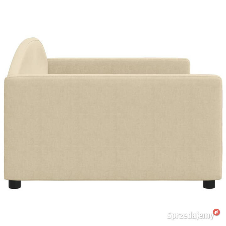 Sofa z funkcją spania kremowa obita tkaniną Łóżka i materace Warszawa sprzedam