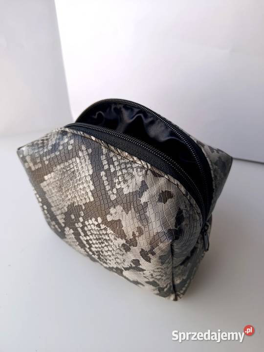 Kosmetyczka skorzana średnia wzór skóry węża Konin