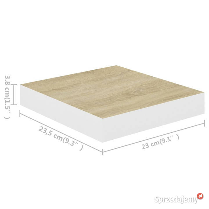 Półki ścienne 4 dębowobiałe 23 x 235 x 38 MDF Warszawa sprzedam