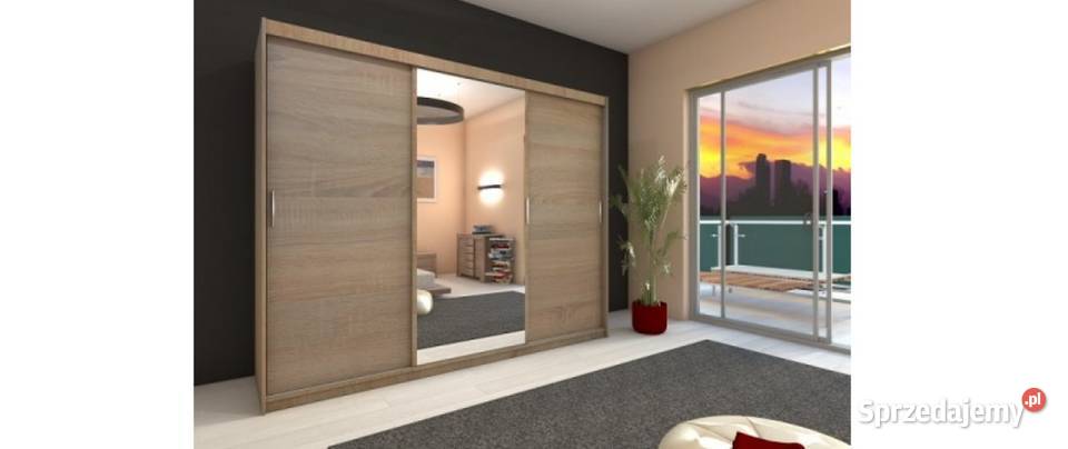 Duża szafa Monia z lustrem 216cm Jelcz-Laskowice