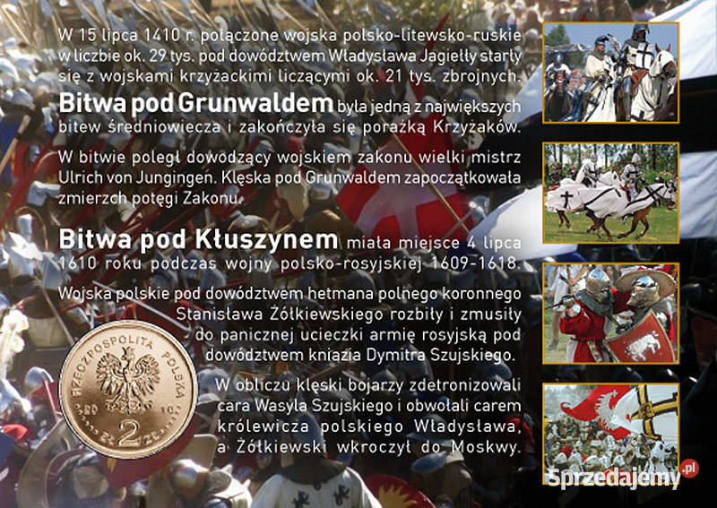 4 x Moneta 2 BLISTER Grunwald Kłuszyn Gniezno Sosnowiec sprzedam