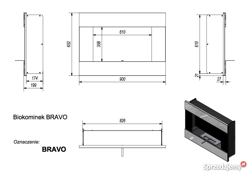 Biokominek BRAVO stal Góra Kalwaria