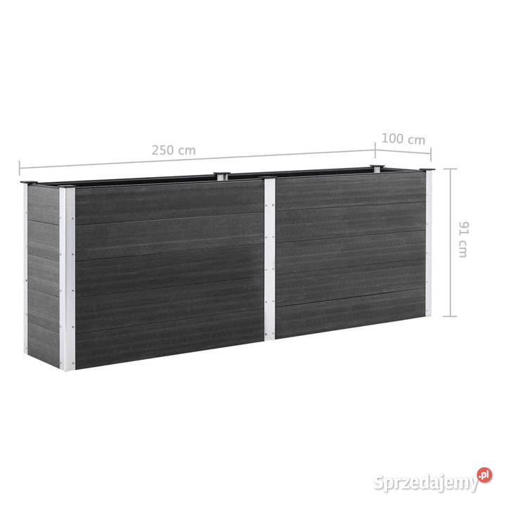 Podwyższona donica ogrodowa 250 x 100 x 91 WPC Warszawa