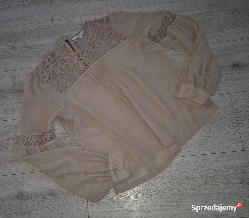 Bluzka damska ażurek Look 40L brązowy/beżowy