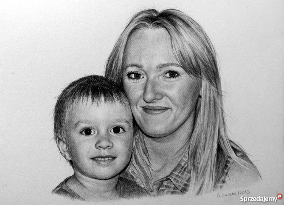 Portret ołówkiem na zamówienie ze zdjęcia Gryfino