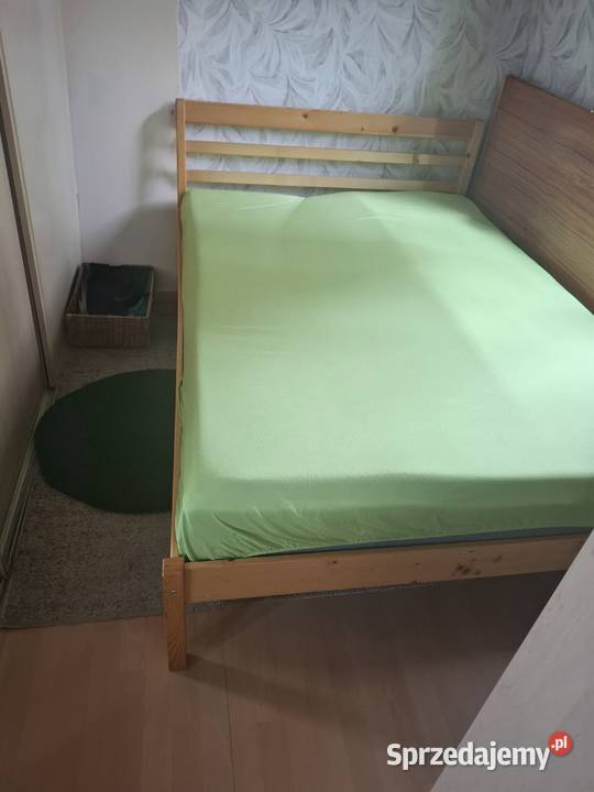 ŁÓŻKO DREWNIANE 140X200 ZE STELAŻEM Łóżka śląskie Rybnik sprzedam