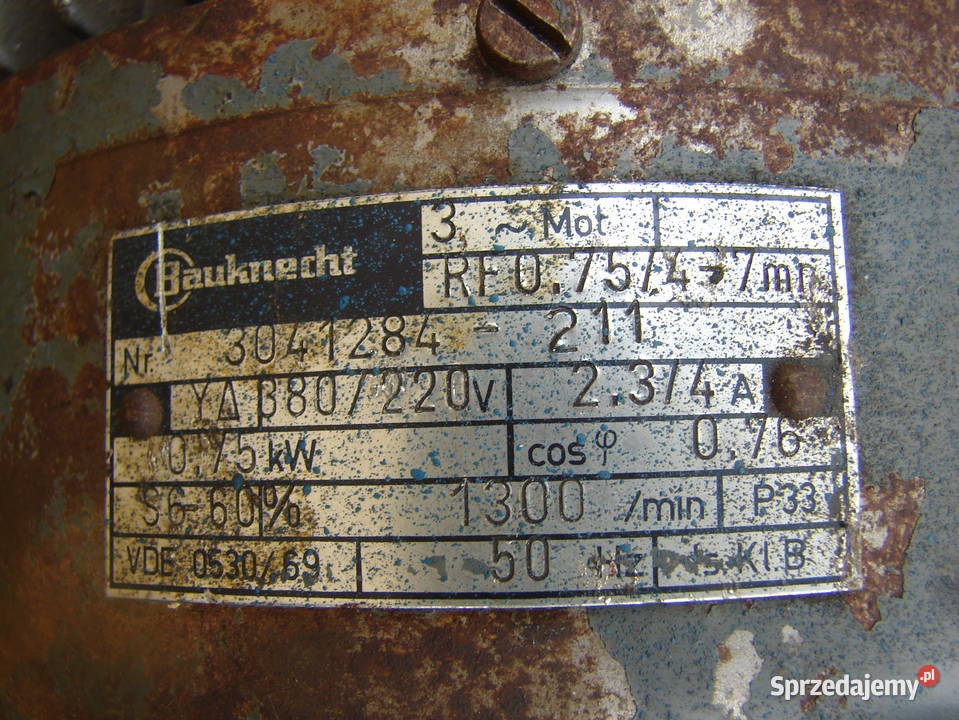 Silnik elektryczny 075Kw 1300 obrmin 400V 3fazy Elektryczne Starogard Gdański
