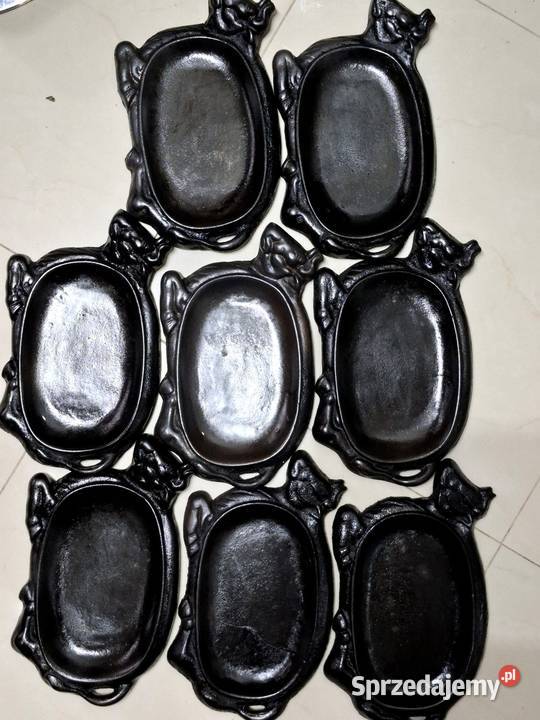 Żeliwny talerz gorący półmisek serwowanie steków inny kolor